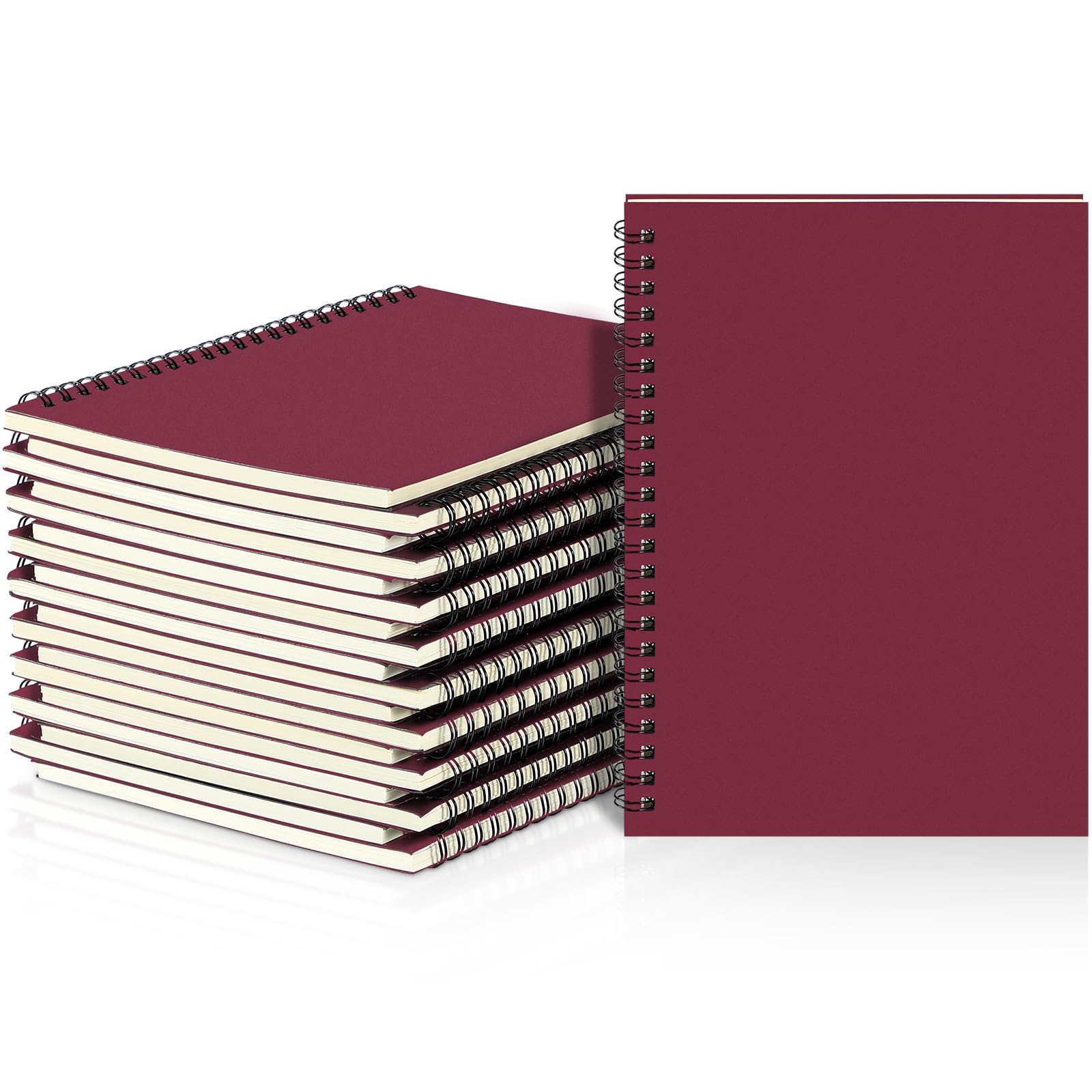 Yahenda Quaderno a spirale a righe per college, quaderni a righe, 21,3 x 14,9 cm, quaderni A5, carta spessa, per ufficio, affari, materiale scolastico (rosso vino, 18 pezzi)