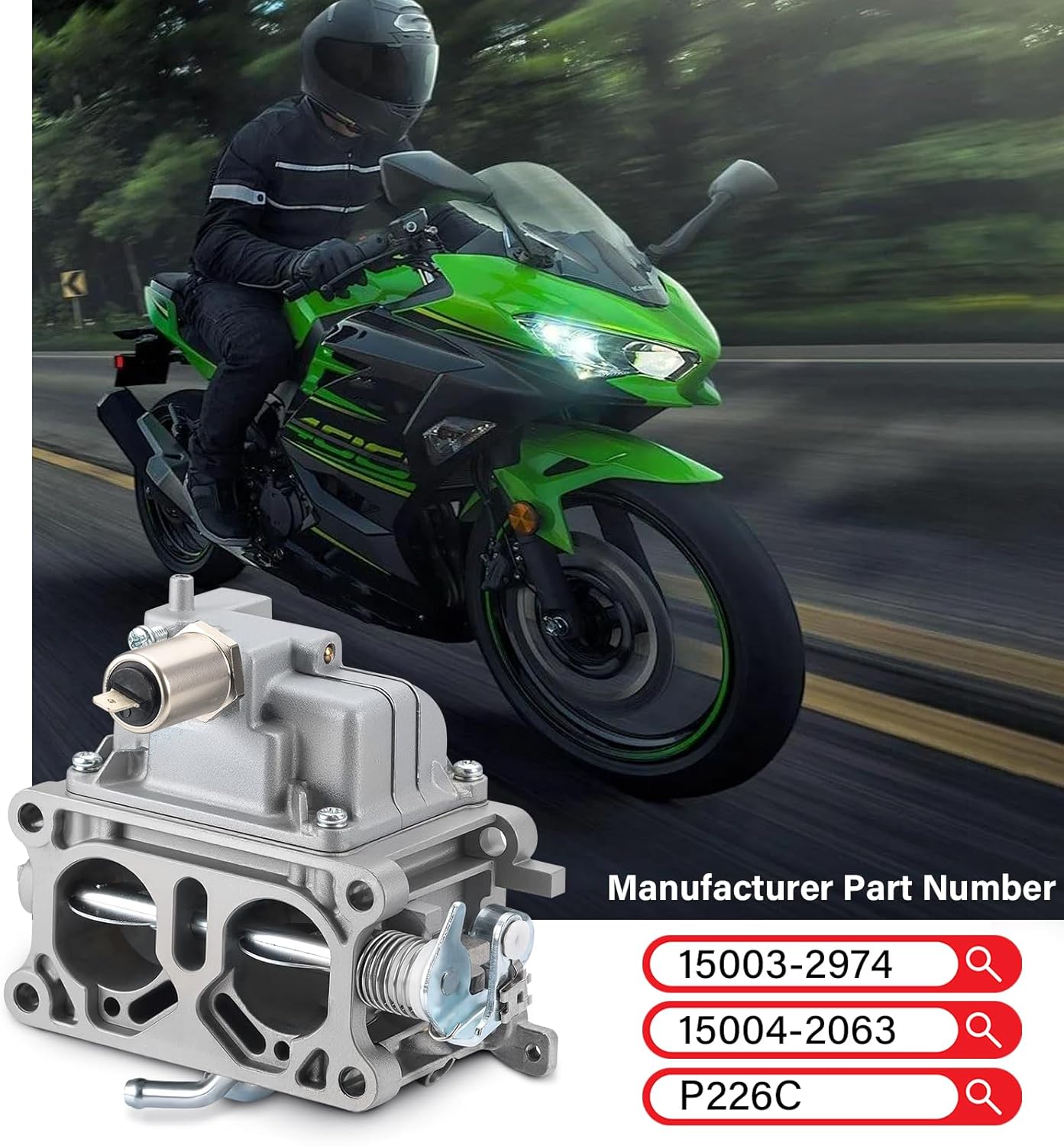 Carburetor Carb & Gasket For Kawasaki 4 Stroke Engine FD731V 15003-2974 15004-2063