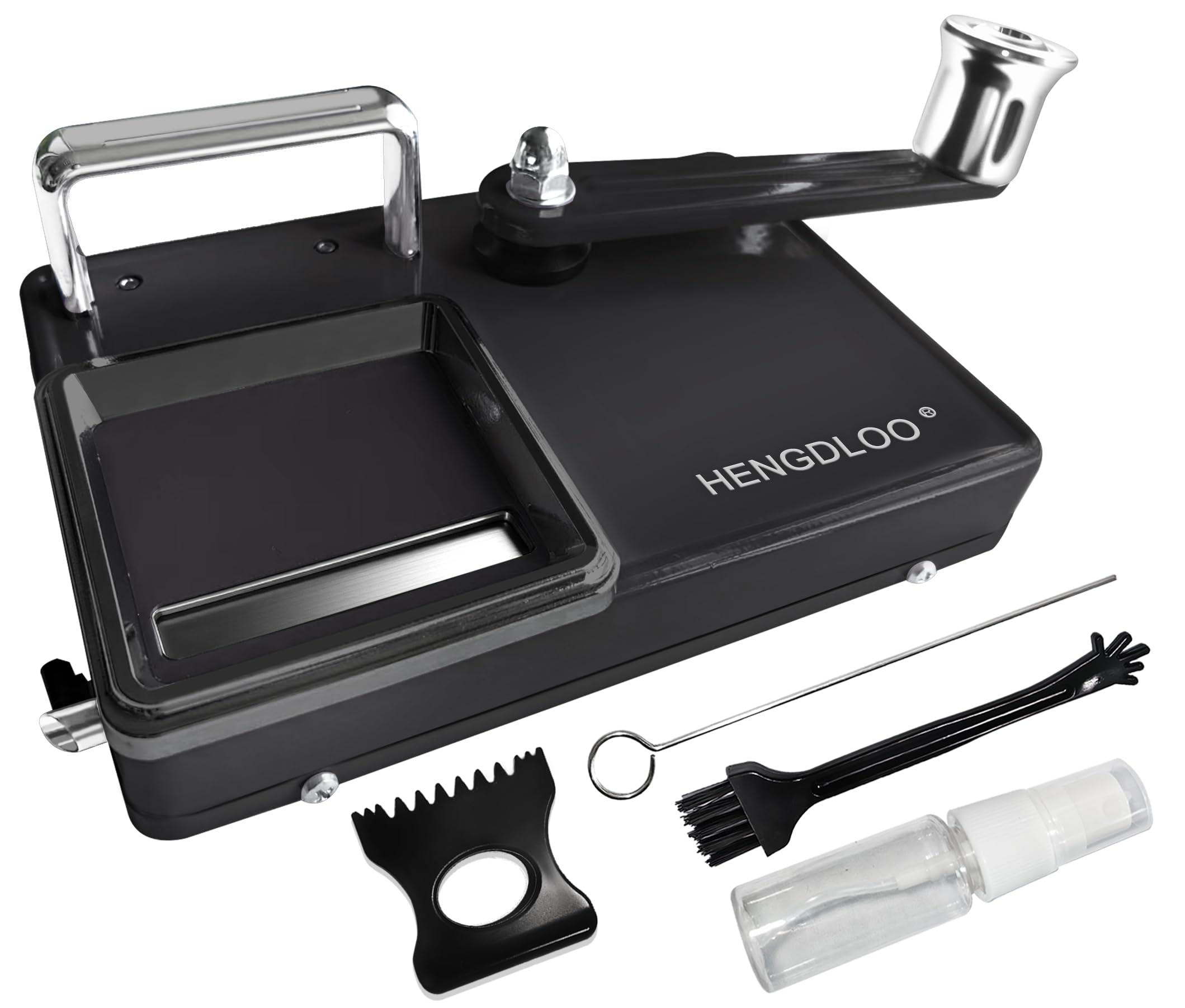 Photo 1 of HENGDLOO Cigarette Rolling Machine, Manual Dual-Track Upgrade Cigarette Machines, for 8.0 MM Diameter Size Cigarette Tube (80-100MM Lengths),Matte Black