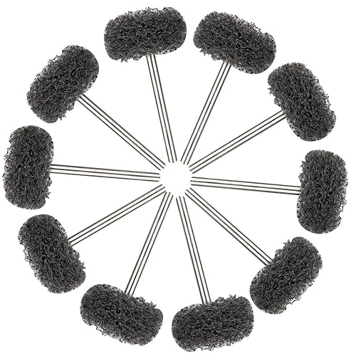 Miniatura 10 de Rocaris Ruedas de pulido abrasivo de grano 120 marrón de 1 pulgada para herramientas rotativas, vástago de 18 pulgadas (0.118 in), paquete de 50