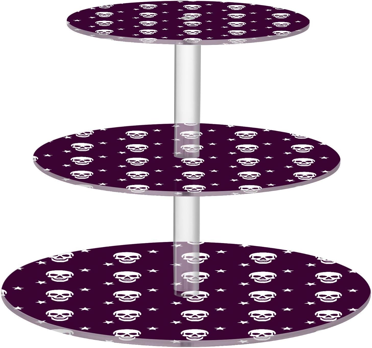 Skull Star 3 Tier Acrylic Cupcake Stand, Cupcake Stand for 34 Cupcakes for Weddings, Christmas,Holidays,Parties,Birthday,Printed Cupcake Tower 23300202