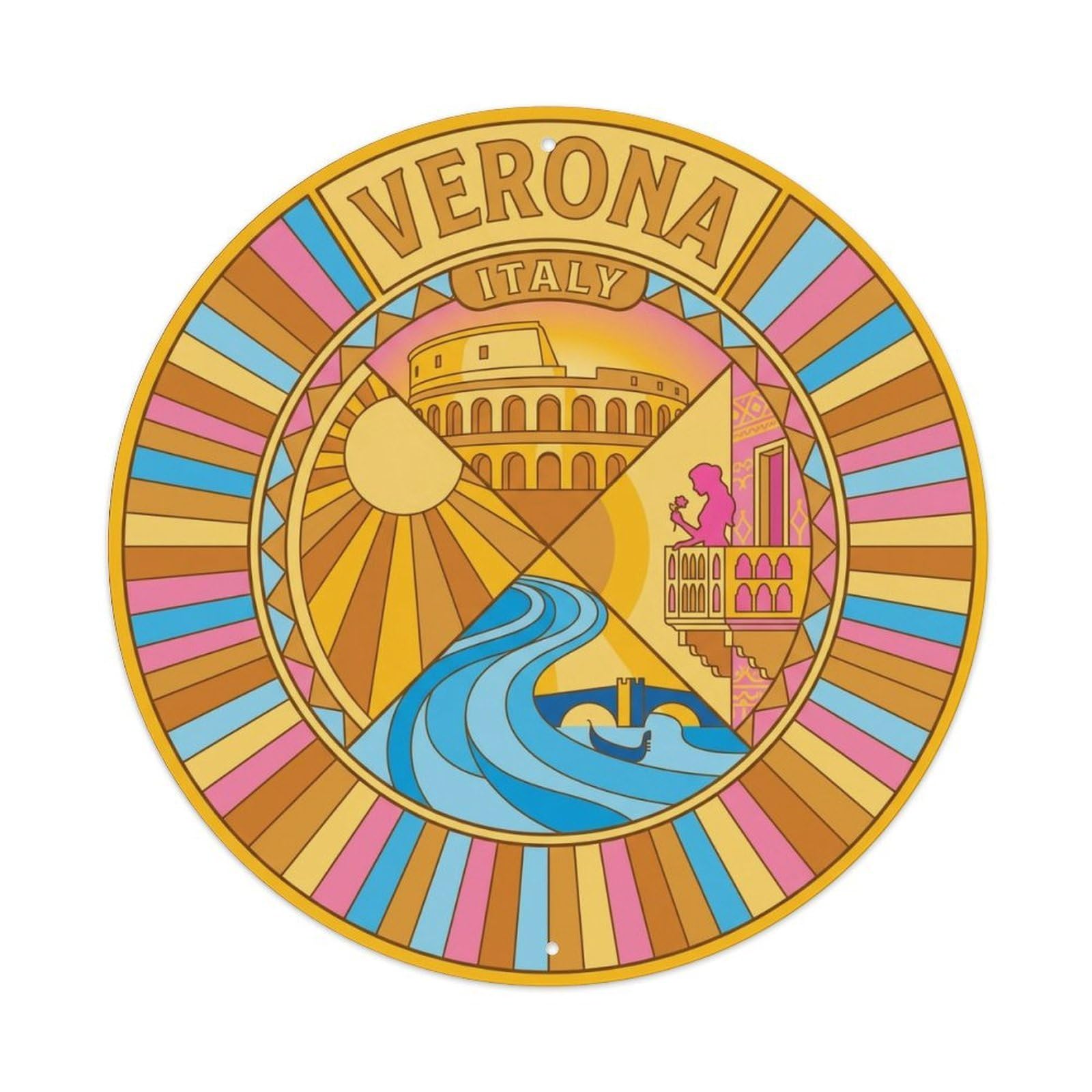 Italy Vintage Travel Verona Metal Tin Sign