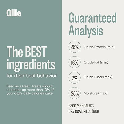Miniatura 5 de Ollie Golosinas de pollo y manzana para perros, 5 onzas, paquete de 3, aperitivos naturales y saludables, hechos con carne real, grado humano, para