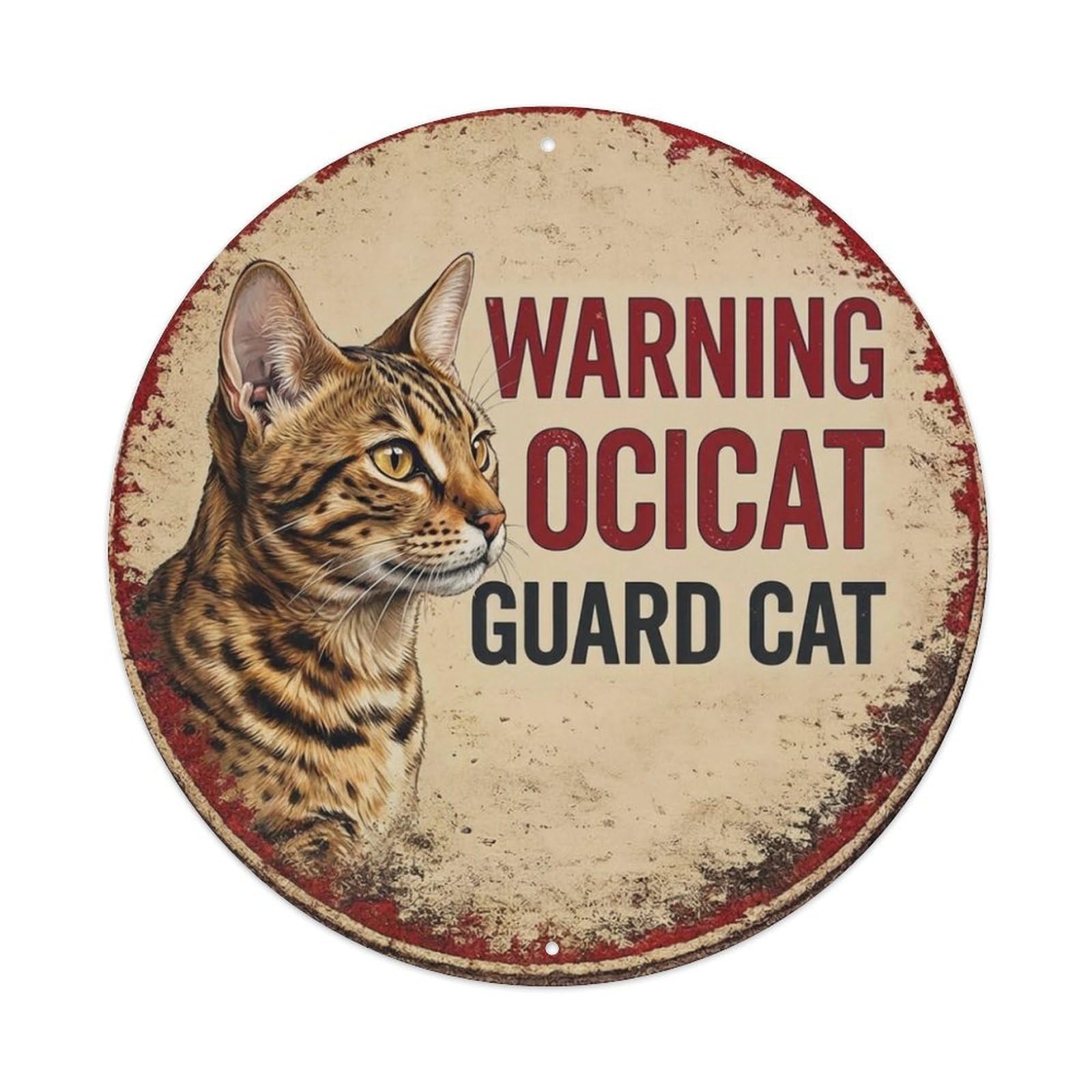 Tgrcjimh Style Metal Tin Sign Vintage Warning Ocicat