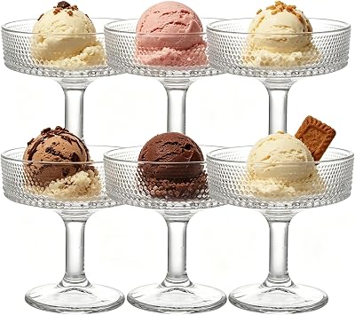 Dessertgläser Glas Eisbecher Glasschale Dessertschalen mit Fuß