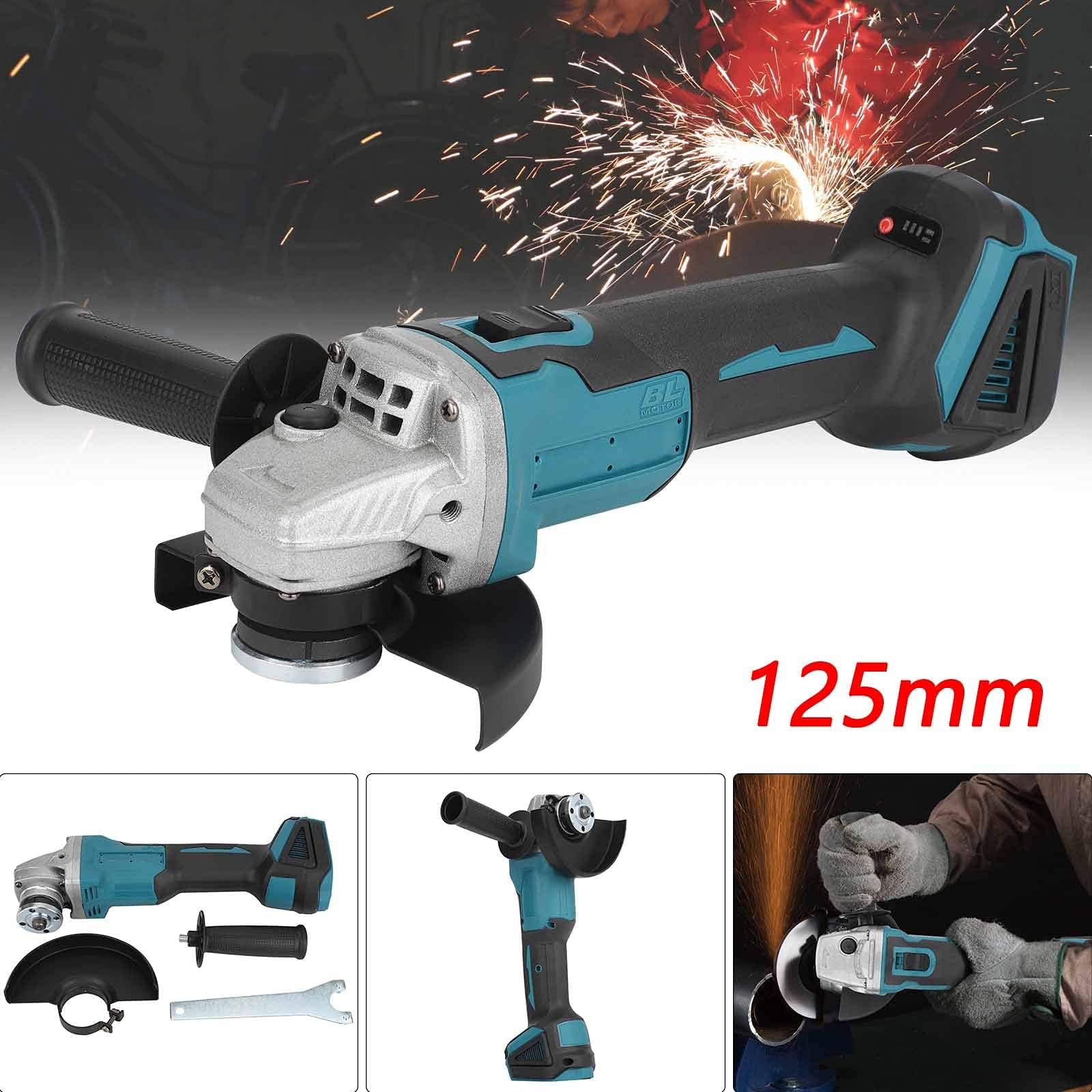 Trintion Akku Winkelschleifer (800 Watt, Scheiben-Ø: 125 mm, Leerlaufdrehzahl: 10.000 min-1) 18V Winkelschleifer mit Drehzahlregelung Trennschleifer Scheibe Für Spindle Lock Keine Batterie