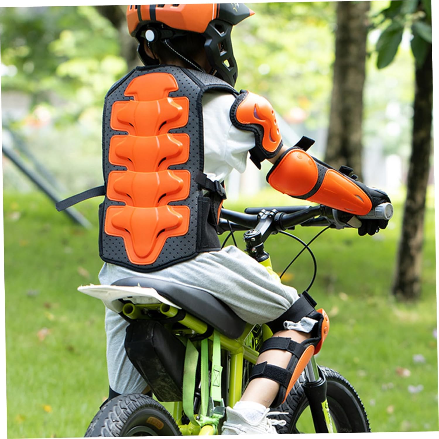 Kids Motorcycle Gear Set 1 Set Breathable Shockproof Adjustable Protective Body Armour for Dirt Bike Skateboard Motocross Riding Resistant