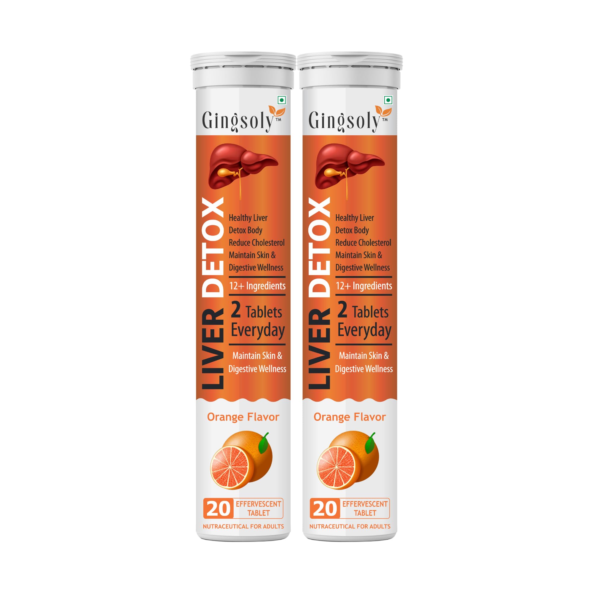 Gingsoly Liver Detox Effervescent Tablets | Buy 1 Get 1 Free | Milk Thistle, Dandelion & Turmeric | Orange Flavor | Supports Liver Health, Digestion & Skin Wellness | 40 Effervescent Tablets-image-26
