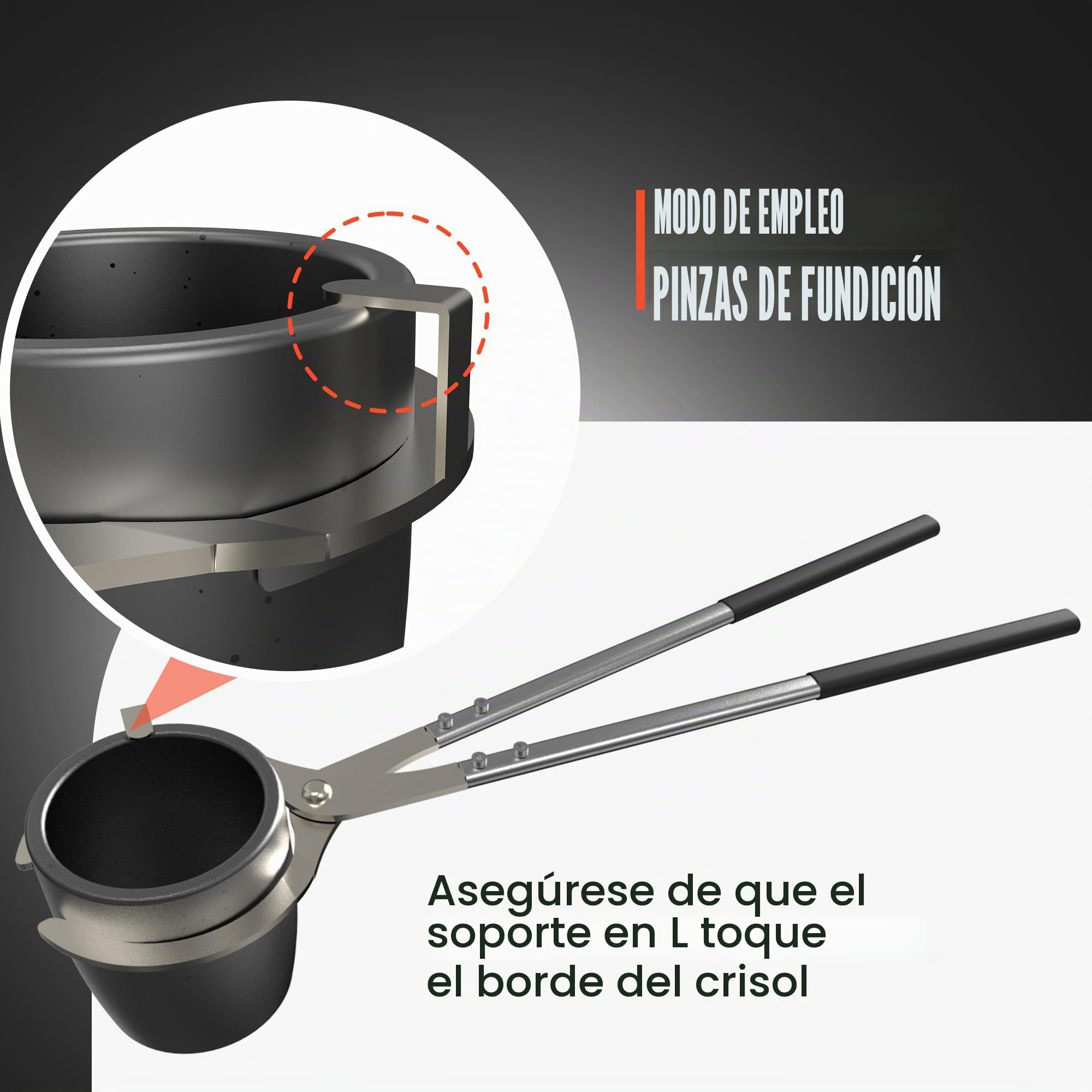 Juego de alicates para crisol con 2 crisoles de grafito para fundir metal, crisol para fundir metal, alicates de elevación y fundición para herramientas de fundición de metal (3 kg - 390 ml)