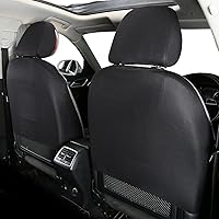 Vista 5 de PONYJOYUP Baja Saddle Blanket - Fundas de asiento de automóvil, 4 piezas delanteras, transpirables y lavables, tejido a rayas, funda de asiento