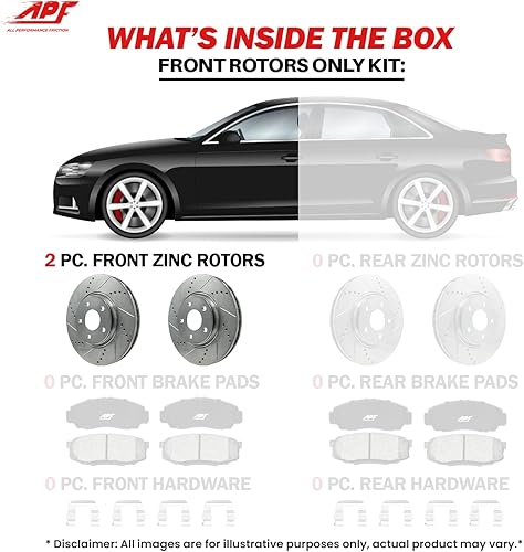 Miniatura 4 de APF Rotores de freno delantero compatibles para Chevrolet Camaro SS Zinc perforadoranura 6.2L 2010-2015