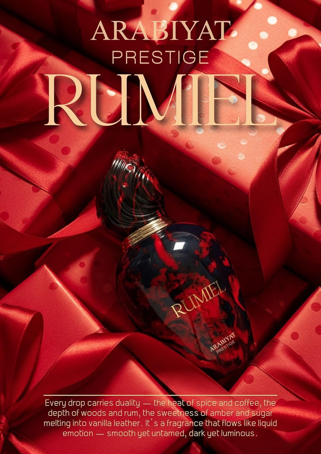 Arabiyat Prestige Rumiel - Eau de Parfum unisex para hombre y mujer, 100 ml, fabricado en los Emiratos Árabes Unidos