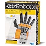 4M: KidzRobotix - Motorized Robot Hand - DIY Building Science Kit, Programmable Drum, Lever-Based Fingers, Precision Gear System, STEM Toy, Kids 8+