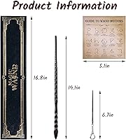 Vista 6 de Varita mágica de mago o bruja accesorios para niños y adultos accesorios de brujería para cosplay colección de hechicero con caja de regalo