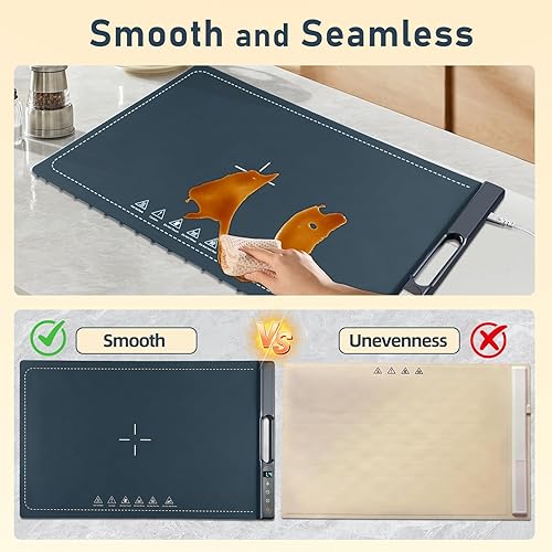 Miniatura 6 de Bandeja de calentamiento de alimentos, calentamiento rápido de 10 segundos, 7 ajustes de temperatura con temporizador y protección contra