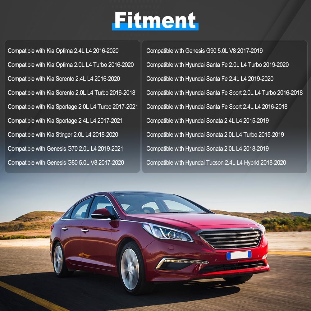 JDMON Ignition Coils Pack with Spark Plug Compatible with Hyundai Sonata Santa Fe Tucson,Kia Optima Sportage Sorento Stinger,Genesis G70 G80 G90 UF764 93175 27300-2GGA0