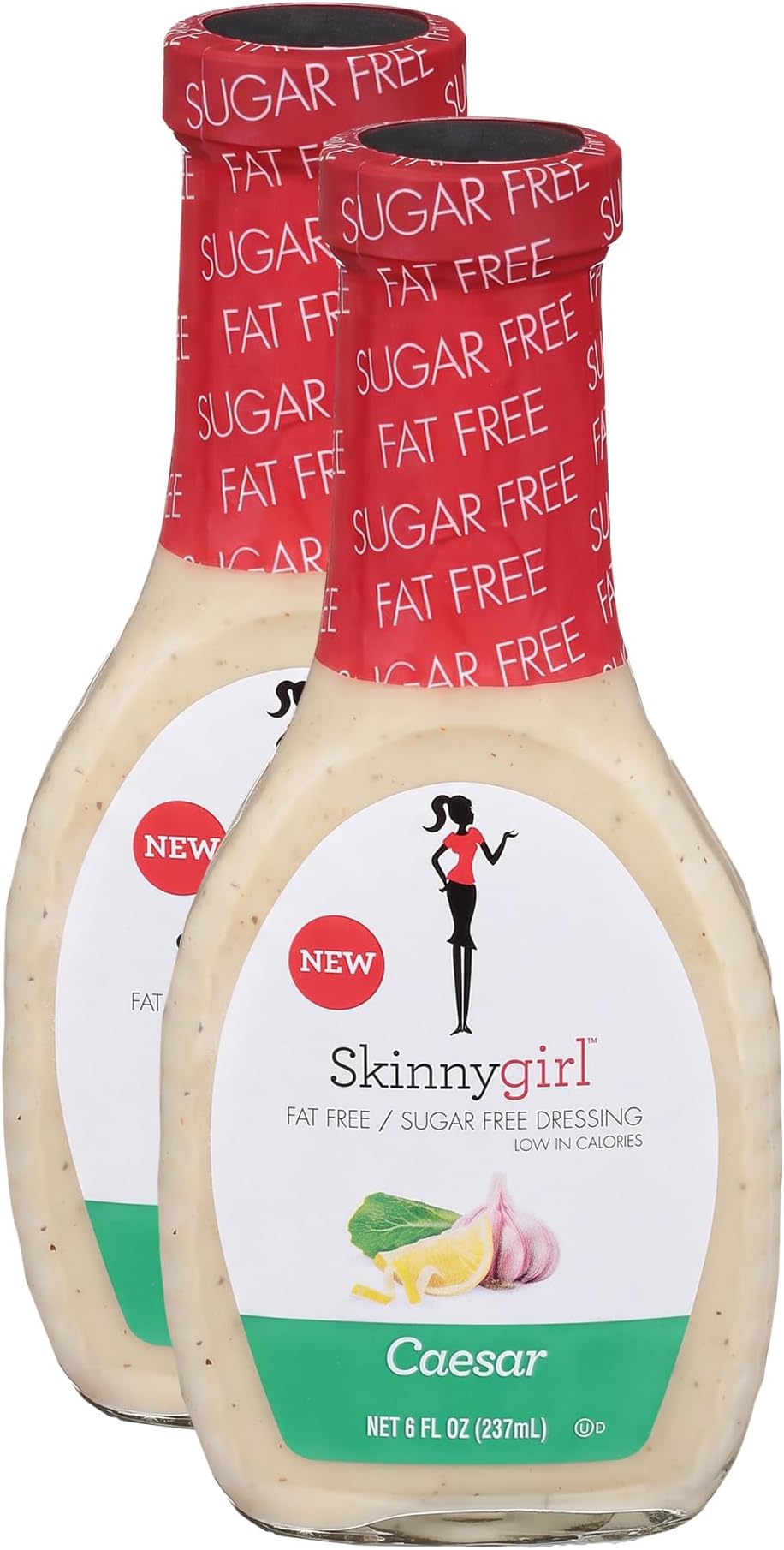 Skinnygirl Sugar Free Gluten Free Salad Dressing, Caesar, 8 Ounce (Pack of 2)