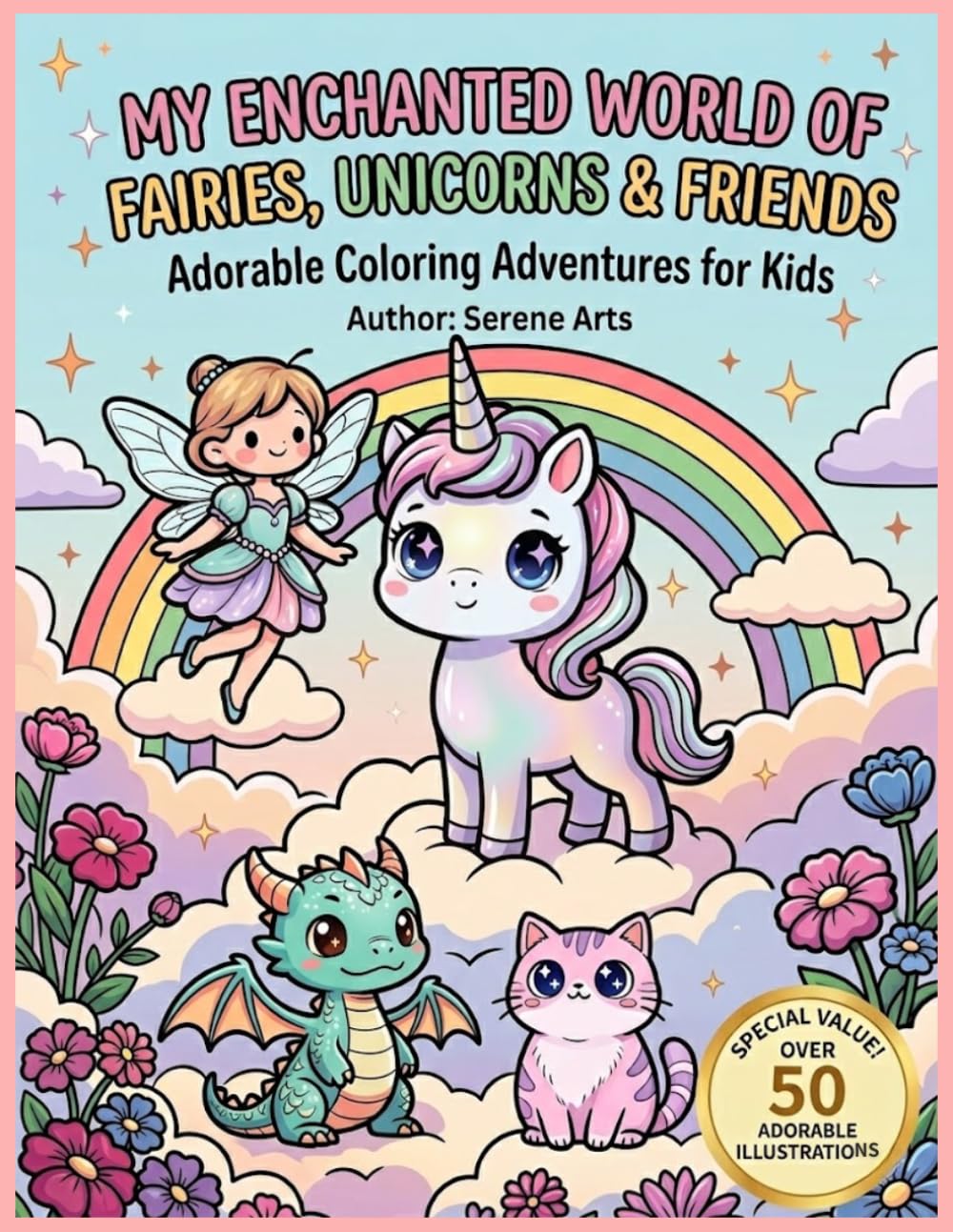 My Enchanted World of Fairies, Unicorns & Friends: Adorable Coloring Adventures for Kids (Simple and Easy Coloring Book for Kids)