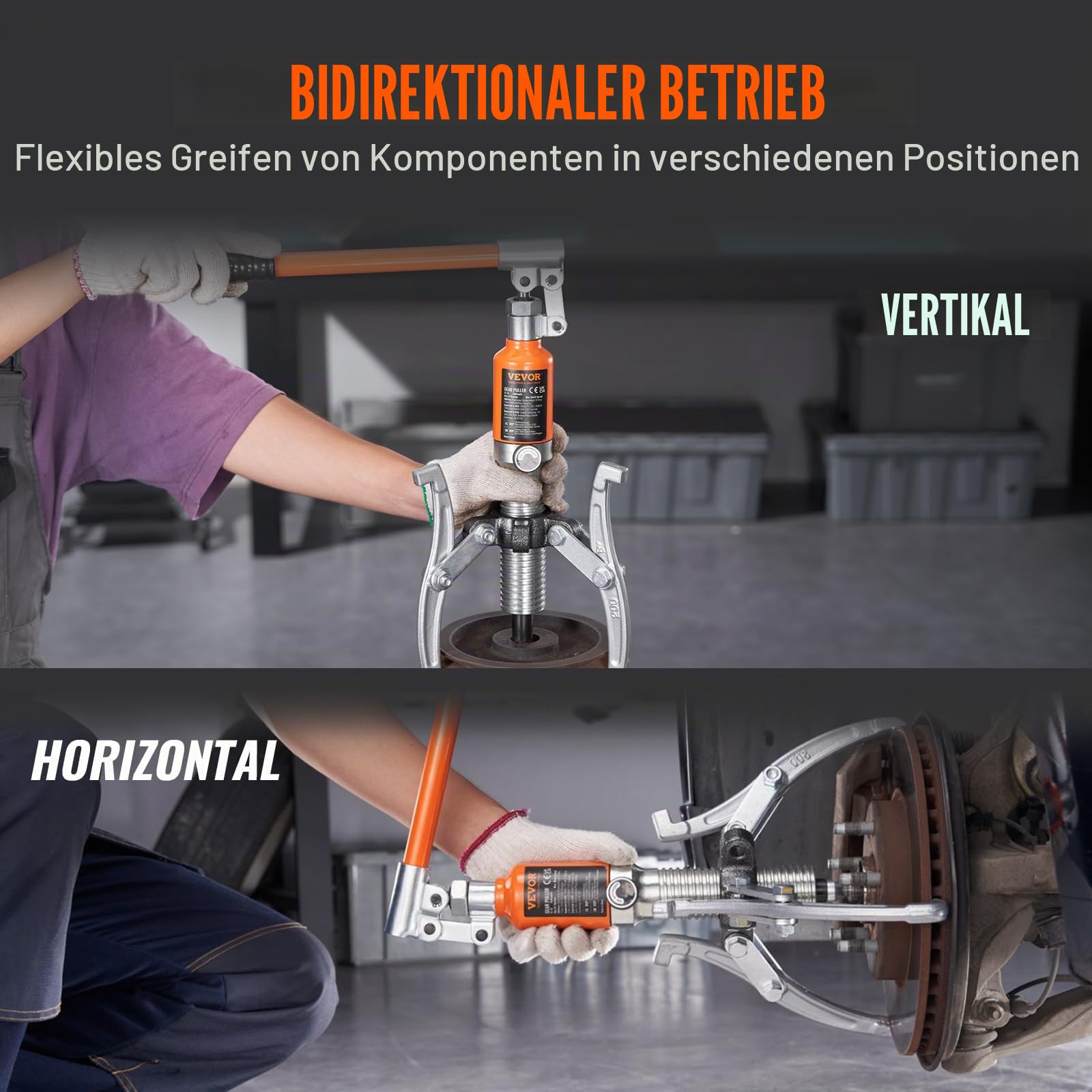 VEVOR Abzieher Werkzeug Lagerabzieher 15 t, Zweibacken & Dreibacken Kugellager Abzieher Innen Außen 304,8 mm Max. Spreizung, Parallelabzieher Lagerabzieher Set Kfz Abzieher Werkzeug Hydraulisch