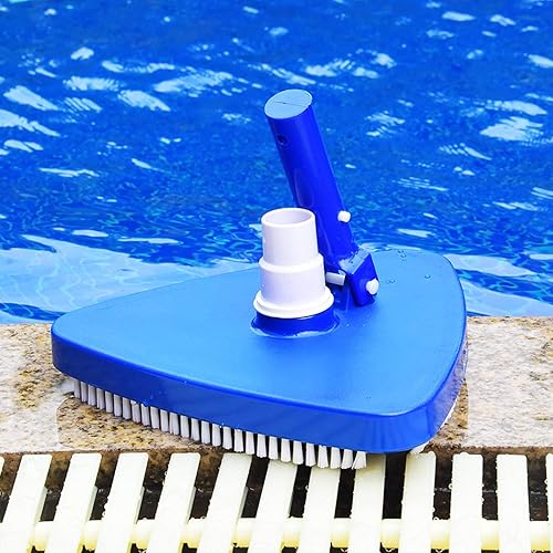 Miniatura 5 de CREPRO - Cabezal de vacío triangular de vinilo para piscina, aspiradoras de piscina con peso para piscinas sobre el suelo y en el suelo