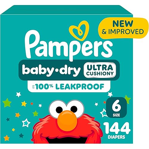 Pampers Diapers - Baby Dry - Size 6, 144 Count, Absorbent Disposable Infant Diaper (Packaging May Vary)