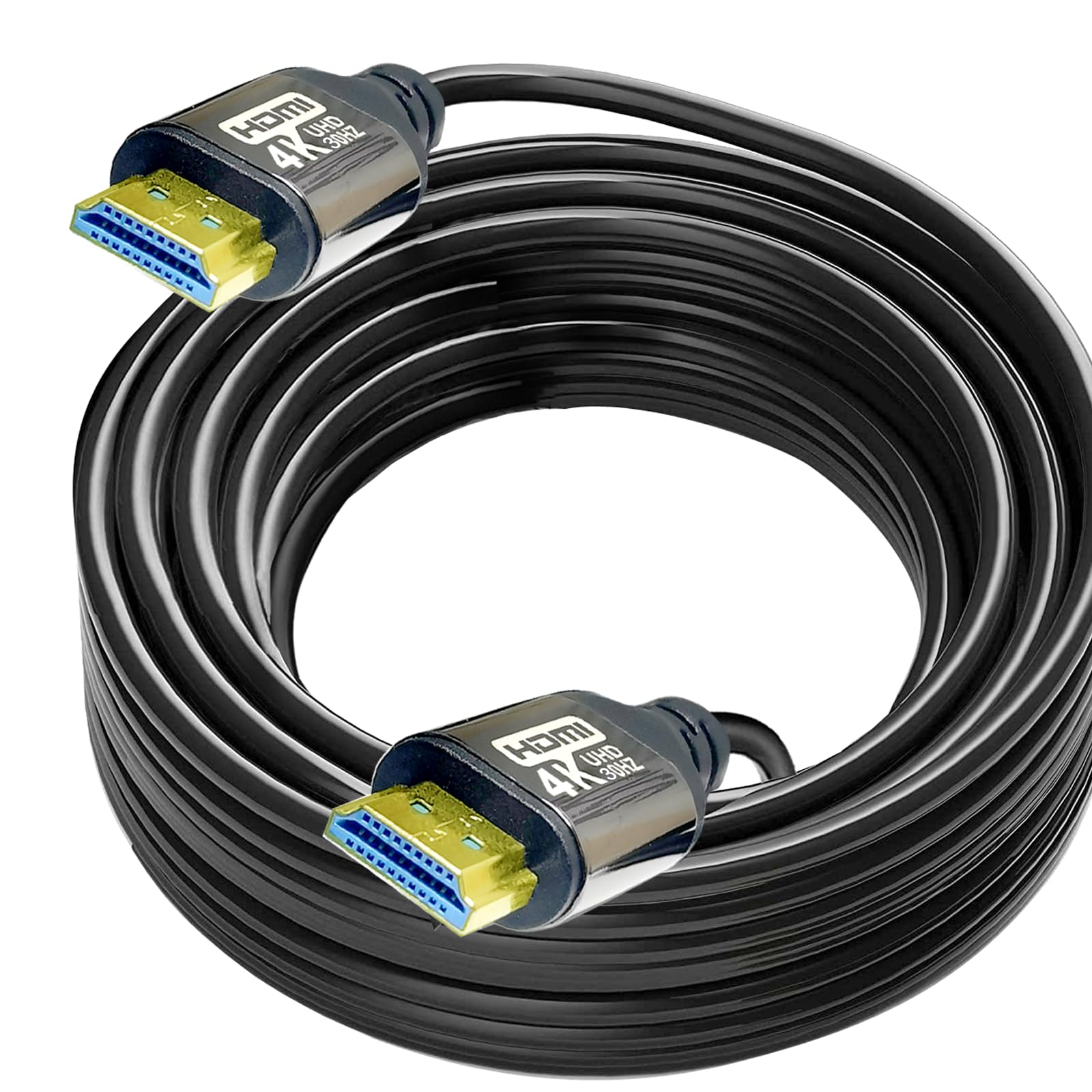 Cavo HDMI 4K da 30,5 m, cavi HDMI ad alta velocità (4K30HZ, 14,4 Gbps, 1080P), cavo Ethernet Audio Return Video HDMI 4K, connettori placcati oro ad altissima velocità, compatibile con Playstation Arc