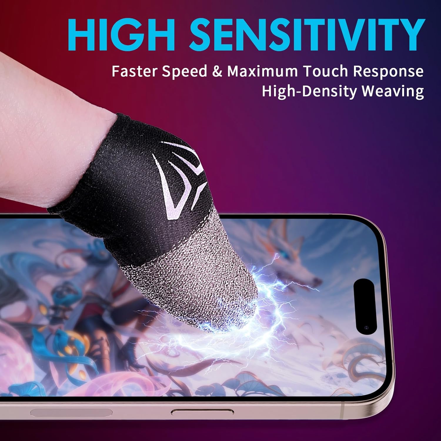 4PCS Gaming Finger Sleeves Ultra-Thin 0.3mm Silver Fiber Mobile Gaming Thumb Sleeves Gloves Seamless Touchscreen Game Finger Cover Anti-Sweat Breathable Thumb Covers Sleeve fit Phone Games image 4 of 9 B0FD3G86F4