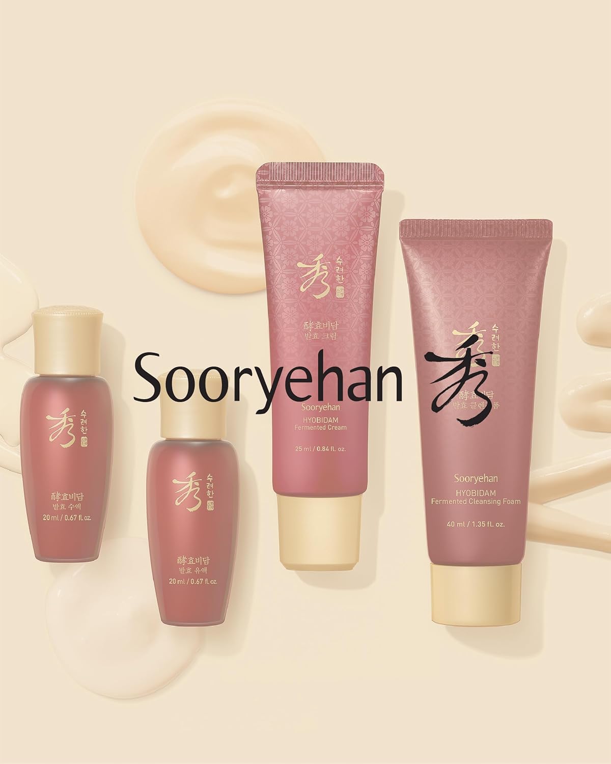 Sooryehan Hyobidam Fermented Travel Kit (Pack of 4) - Herbal korean skincare set with Toner, Emulsion, Cream & Cleansing Foam, featuring Baekhyodan™ & Silver Mushroom. for hydration & elasticity. - Image 7