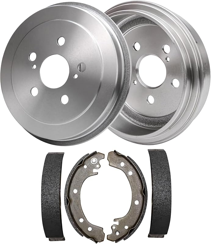 Kit de freio a tambor traseiro Detroit Axle para Toyota Corolla 2003–2008 – 2 sapatas e 2 tambores