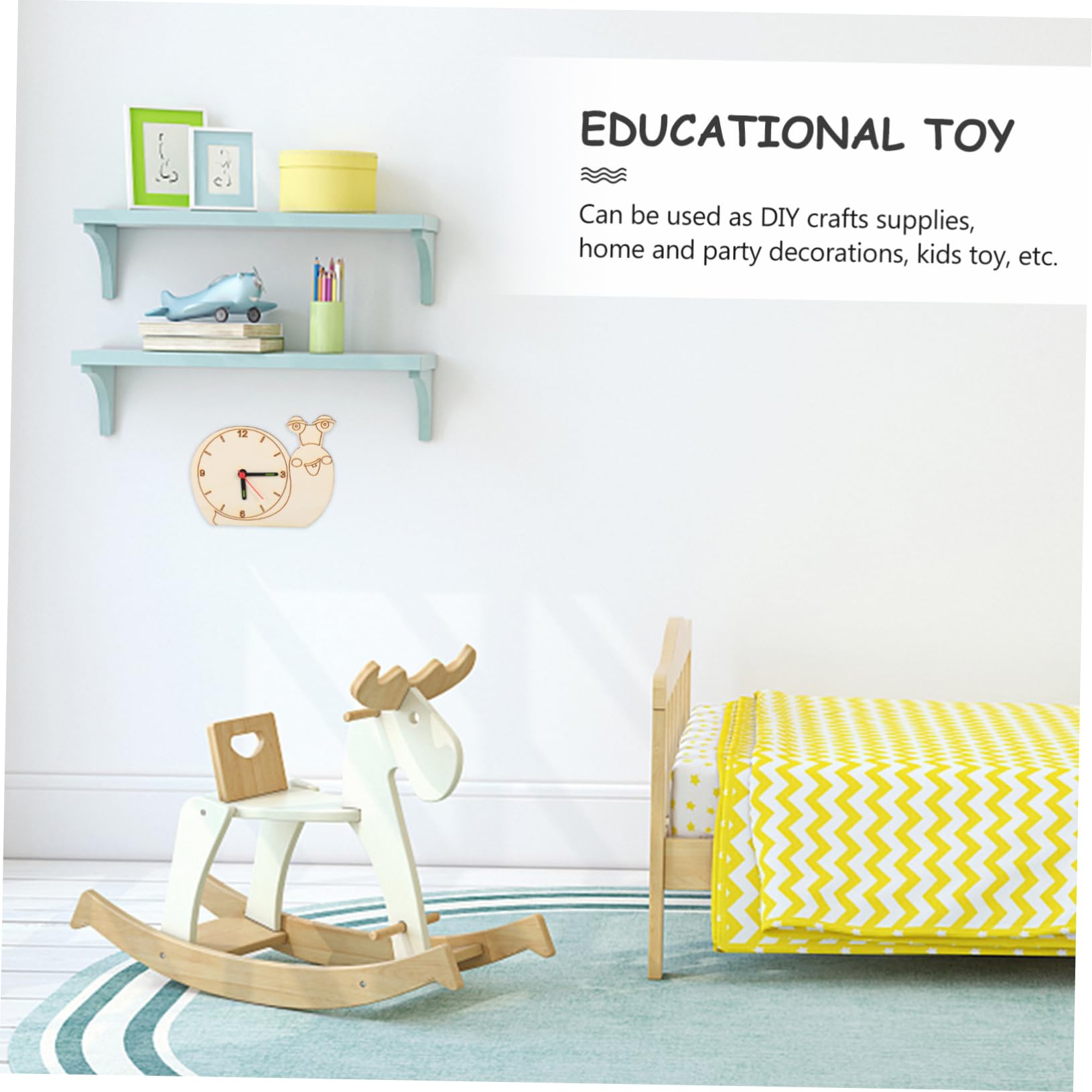 STOBOK 1pc Science Experiment Teaching Aids Table Clock Wood Alarm Clock Developmental Plaything Wood Snail Funny Wooden Making Tools Self Made Parent-Child, 14X9.5X0.5CM, S7AO093002EKKLF7KYHX