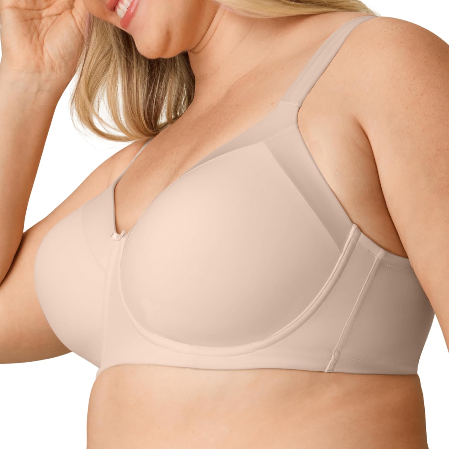 Playtex Women's Wireless Balconette Bra, Full-Coverage Bras for Women, Support, Moisture Wicking (Plus - Image 3