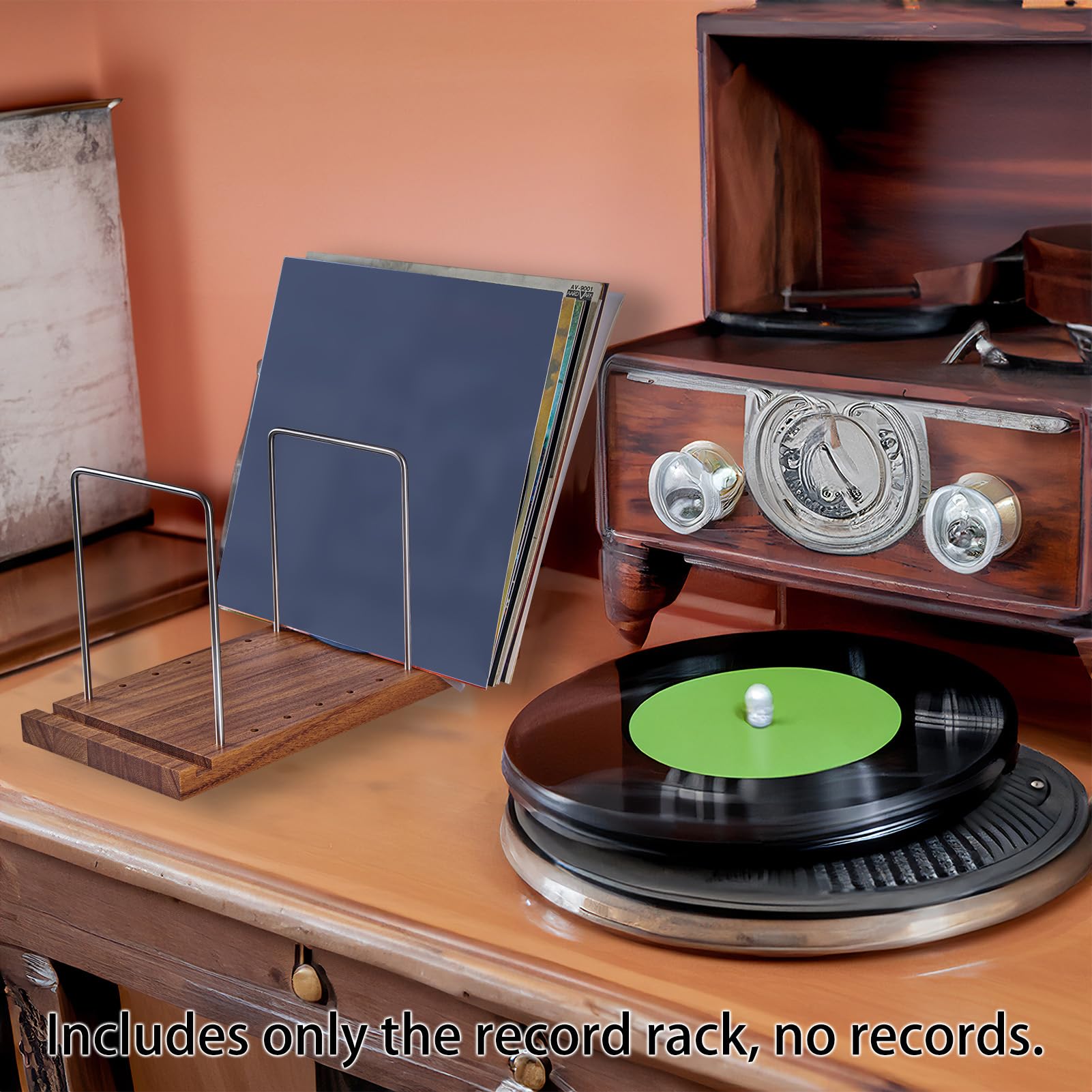 Uchwyt do przechowywania płyt winylowych Dekoracyjny uchwyt do przechowywania płyt winylowych Stojak Regulowany stojak na płyty z litego drewna na albumy 50 do 75 Lp Rack