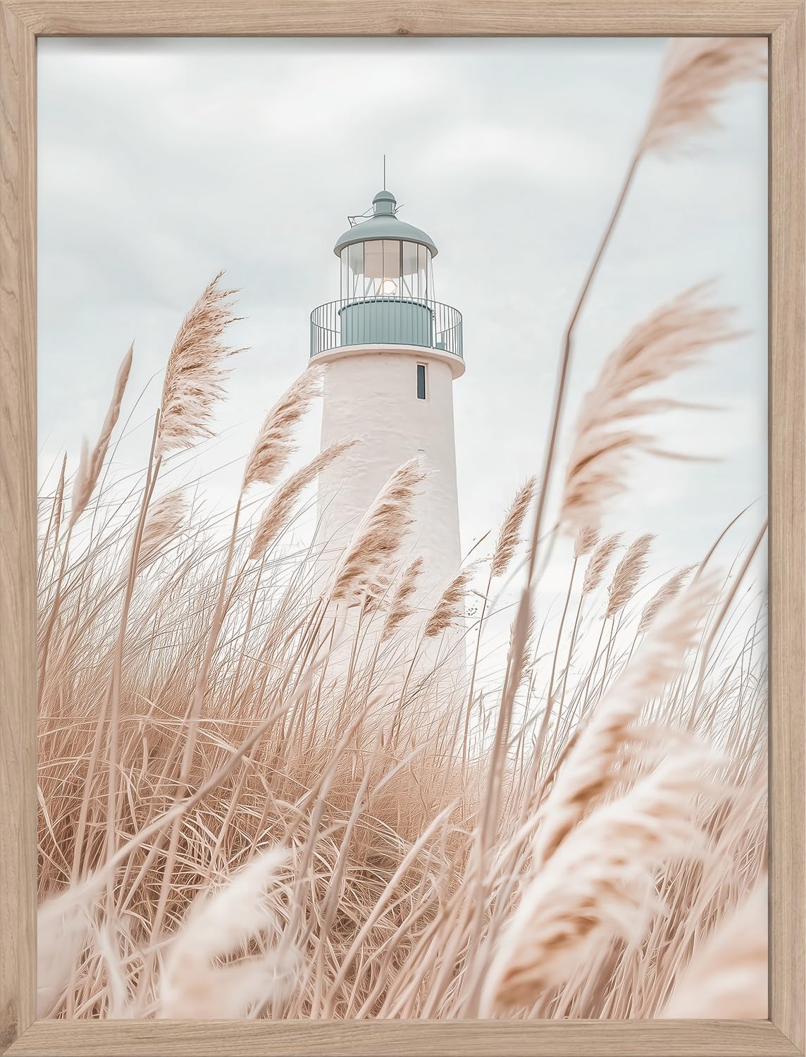 Décoration murale phare et herbes des dunes pour salon moderne STYLER 30x40