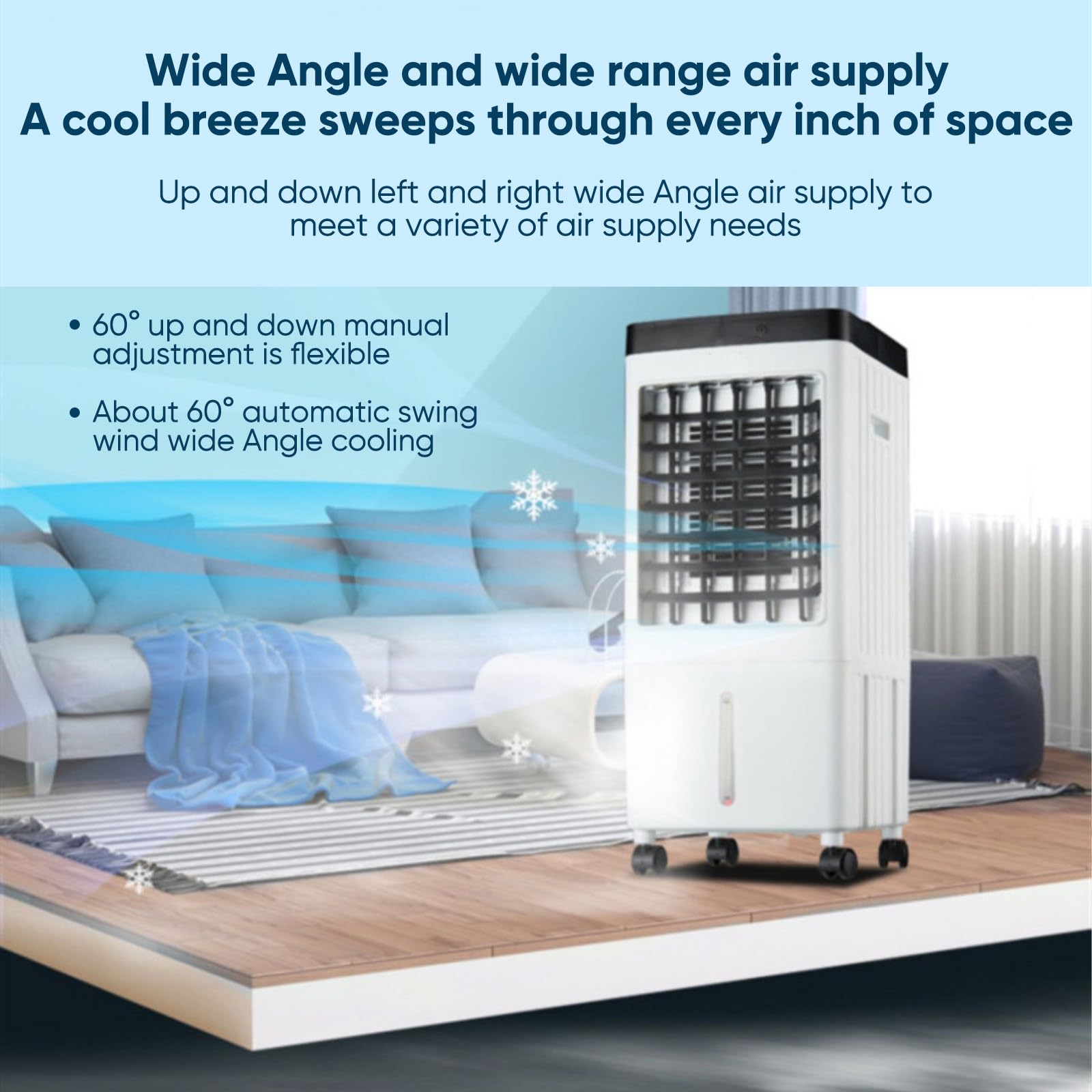 ventilateur rafraîchisseur d'air par évaporation,Avec minuterie 7 h - 65 dB -10 l - 65 W,Réservoir d'eau amovible - Télécommande - Silencieux,Refroidisseur d'air Climatisation pour Chambre | Avec minuterie 7 h - 65 dB - ,10l,Réservoir d'eau amovible - Tél