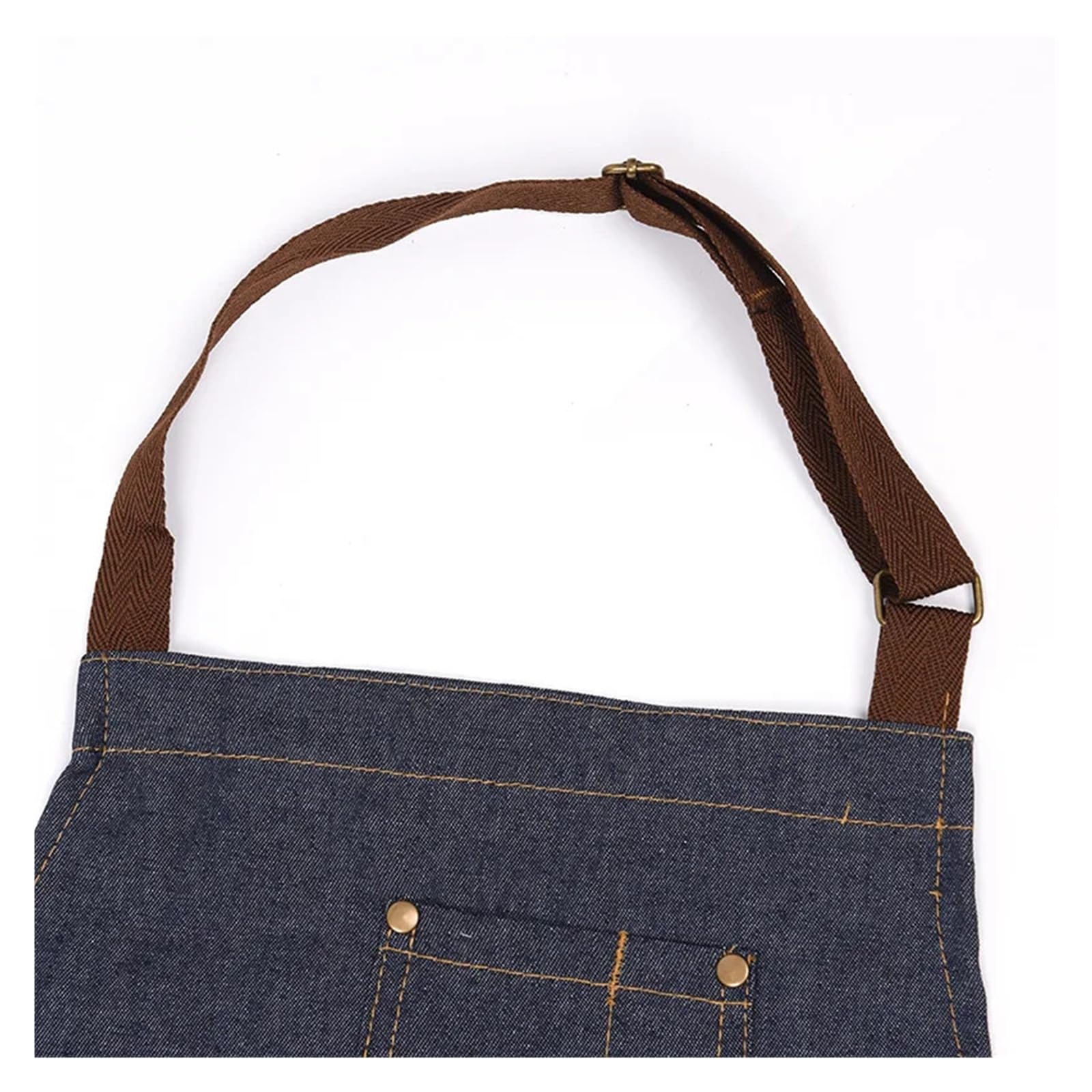 Tablier en Denim avec tour de cou réglable, poche avant pratique, doux