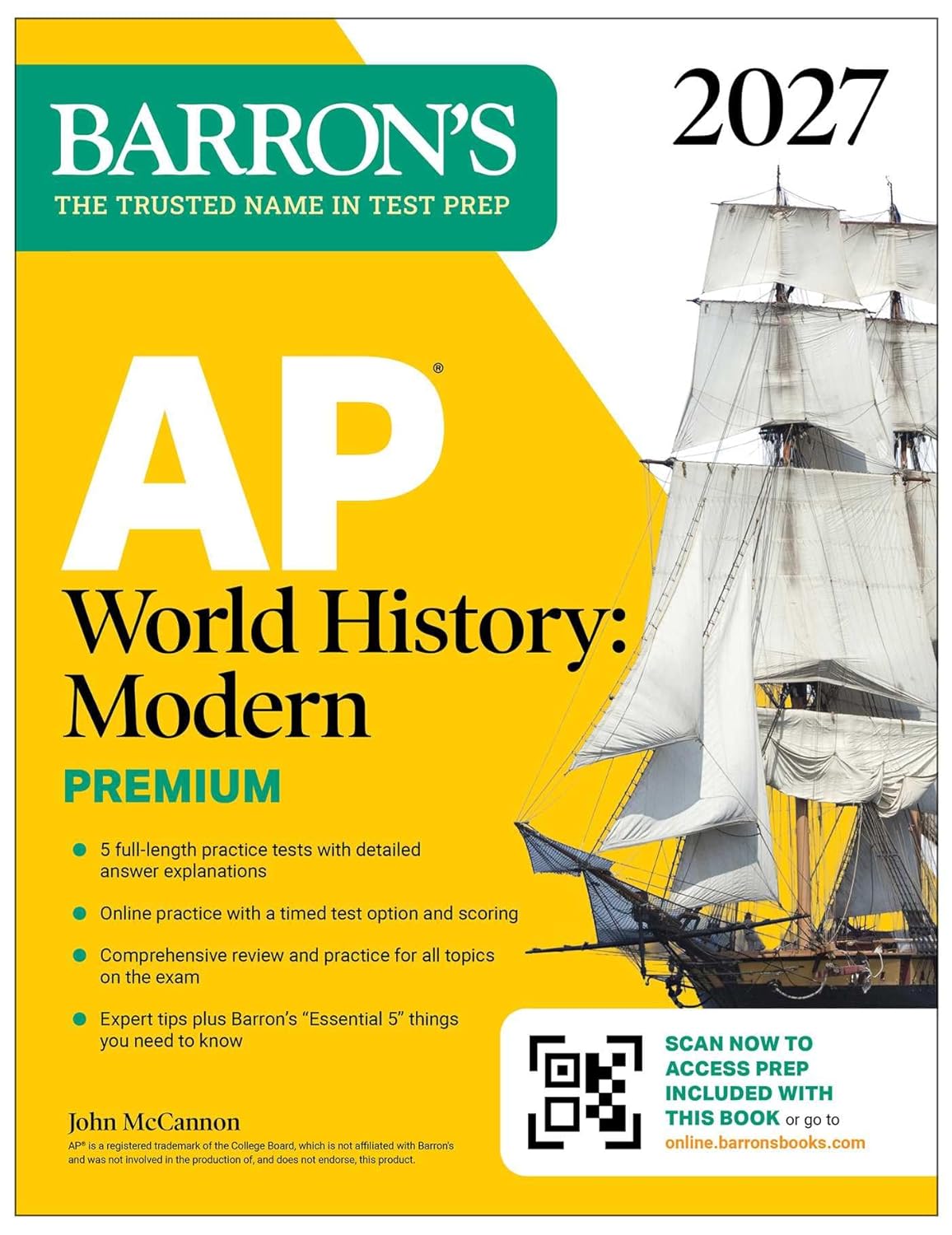 AP World History: Modern Premium, 2027: Prep Book With 5 Practice Tests + Comprehensive Review + Online Practice (Barron's AP Prep)