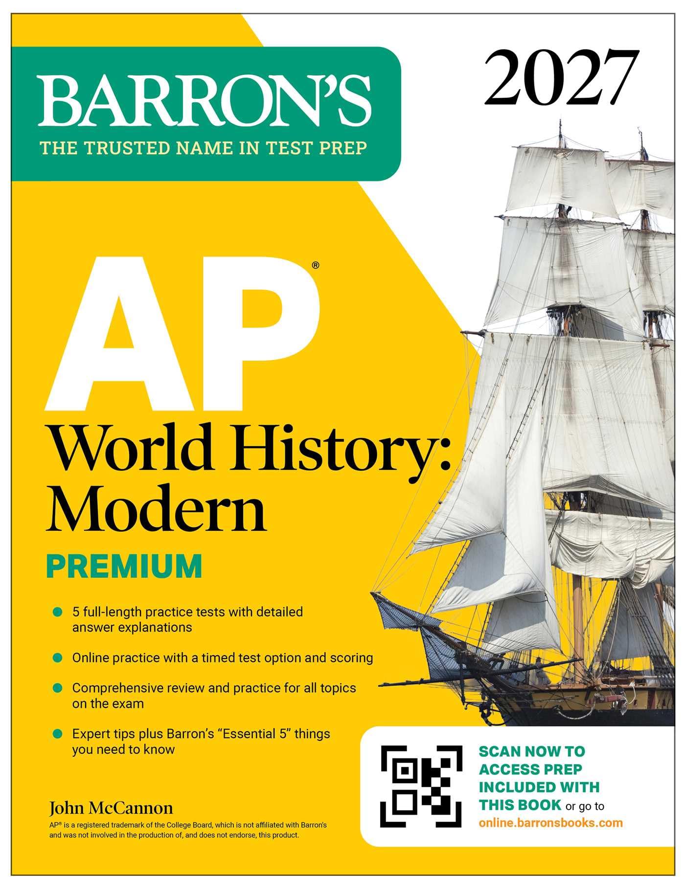 AP World History: Modern Premium, 2027: Prep Book With 5 Practice Tests + Comprehensive Review + Online Practice (Barron's AP Prep)
