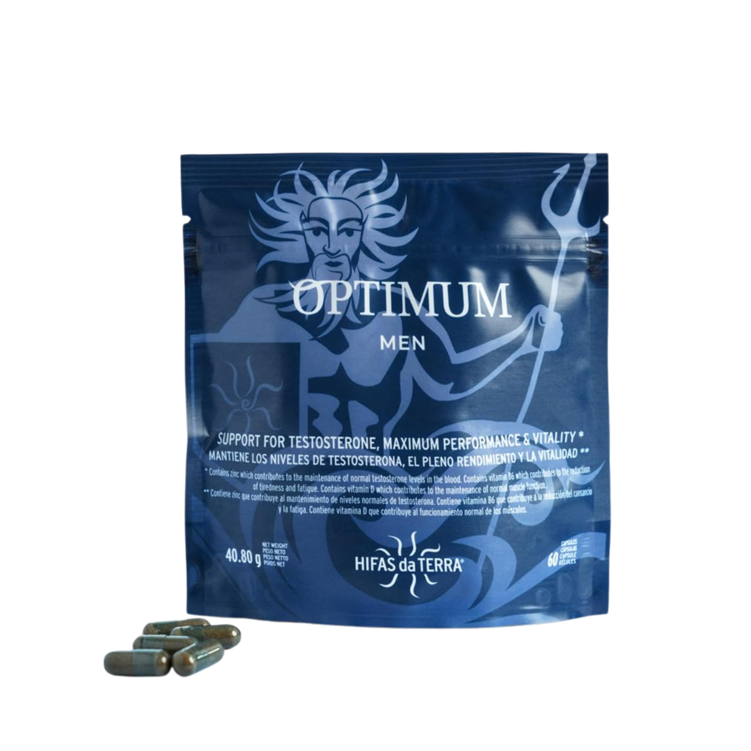 HIFAS DA TERRA - Suplemento de Hongos Optimum Men con Extracto de Hongos Cordyceps y Reishi - Refill 60 Cápsulas