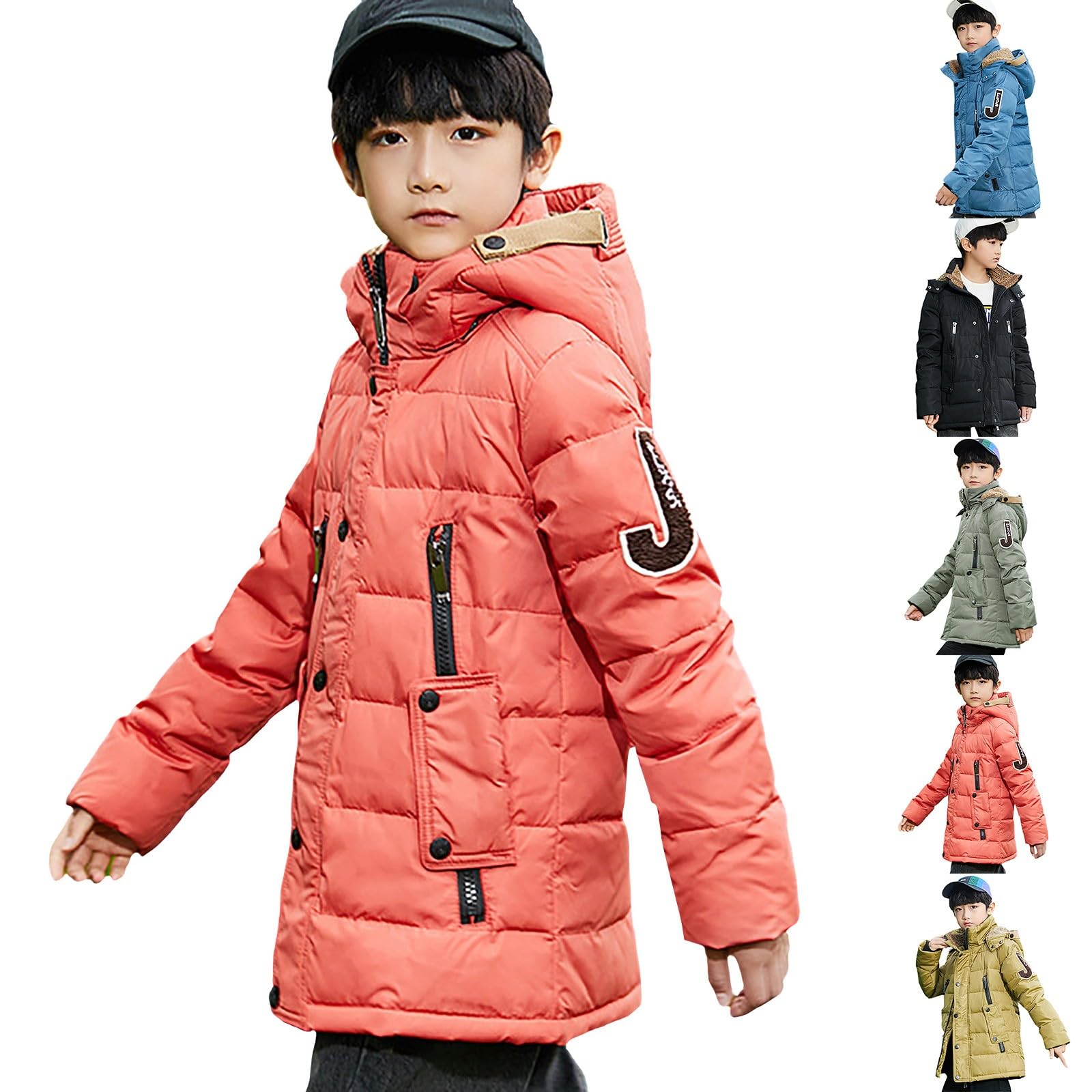 Piumino invernale per bambini per la scuola con cappuccio foderato in pile parka imbottito caldo capispalla bambini spesso scuola casual soprabito
