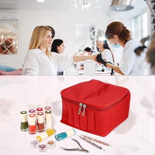 Miniatura 6 de VOCOSTE Bolsa de esmalte de uñas, estuche de transporte para esmalte de uñas con capacidad para 36 botellas, organizador de juego de arte de uñas,