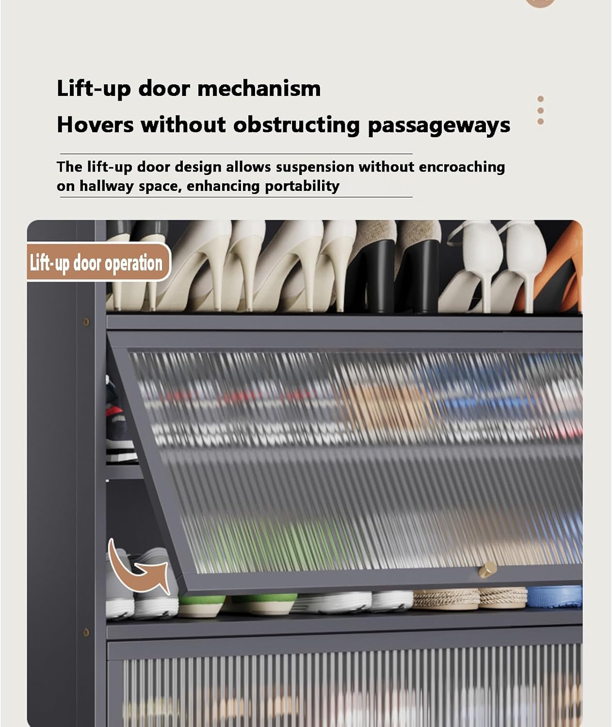 Slim Bamboo Shoe Cabinet - 2-Tier Tall Narrow Free Standing Shoe Rack for Entryway & Bedroom, Portable Hallway Storage Cupboard, Sturdy Design, Space-Saving Solution