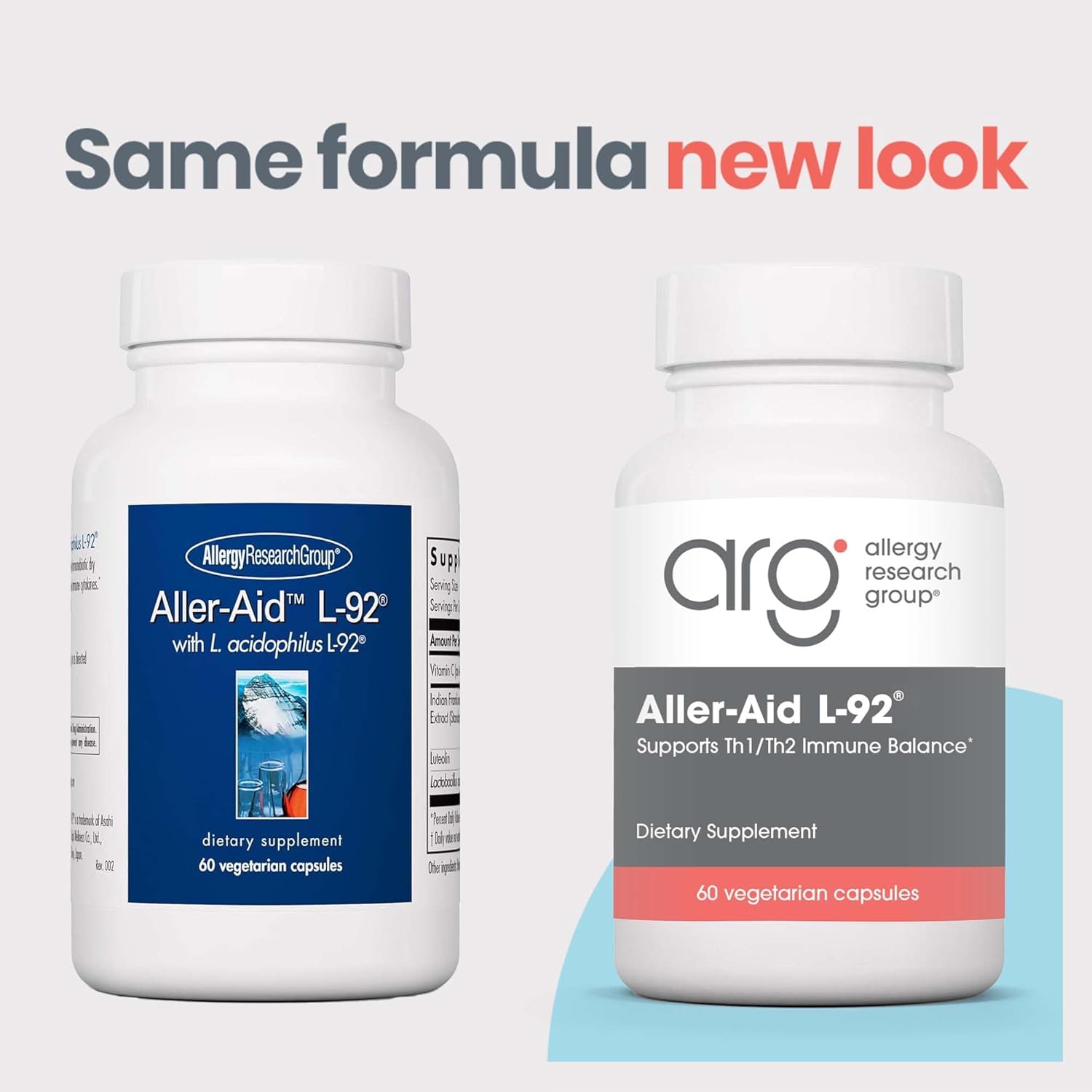Allergy Research Group Aller-Aid L92 Supplement - with Lactobacillus Acidophilus, Indian Frankincense, Boswellic Acid, Vegetarian Capsules - 60 Count