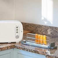 Vista 6 de BergHOFF Seren - Tostadora de carga lateral con exterior Cool Touch y bandeja extraíble para migas, color blanco, sin bandeja para servir