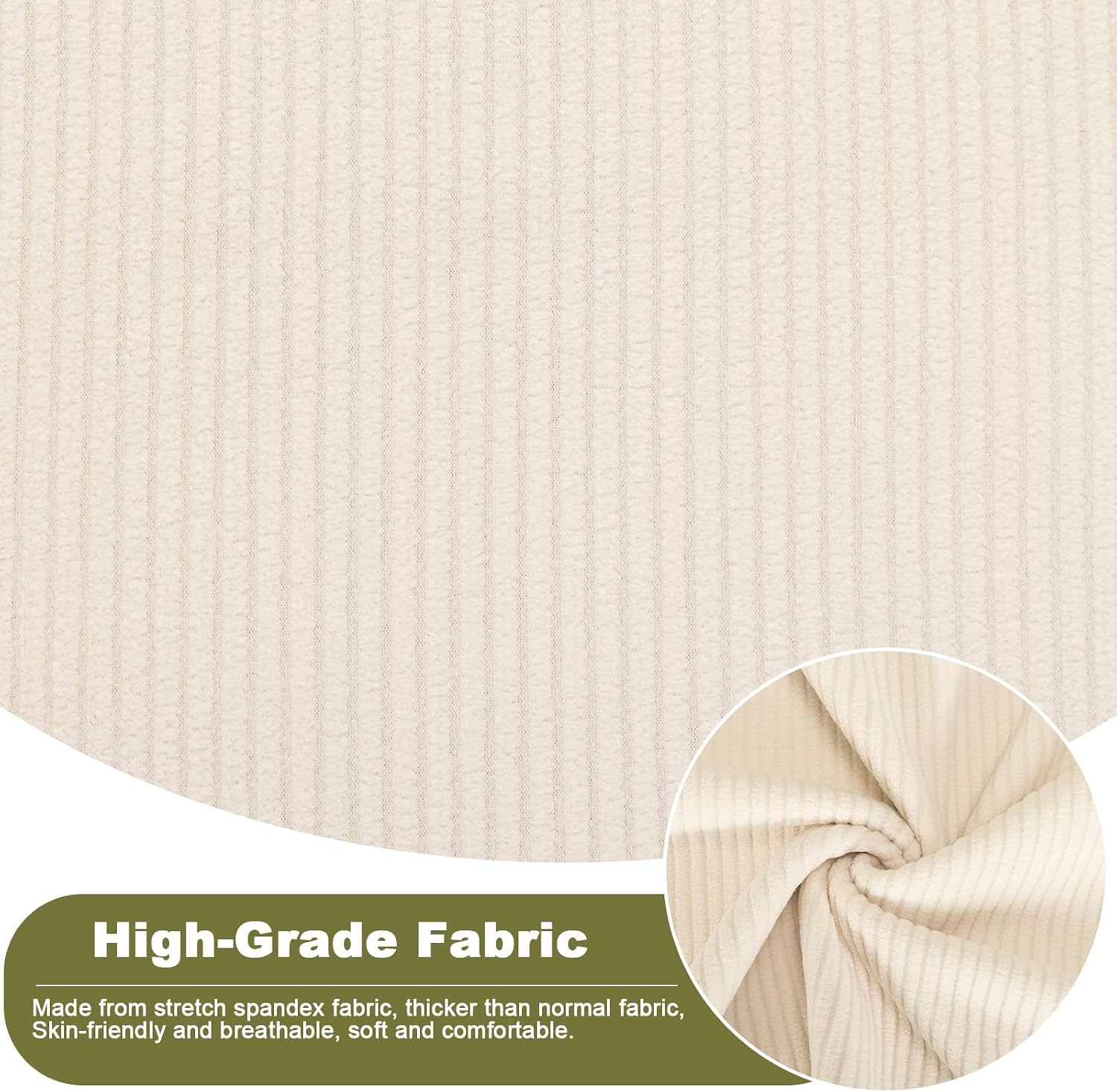 NILUOH Wingback Chair Cover 2-Piece Soft Stretch Wing Chair Slipcover Latest Jacquard Armchair Sofa Couch Cover Furniture Protector with Elastic Bottom for Living Room Bedroom (White)