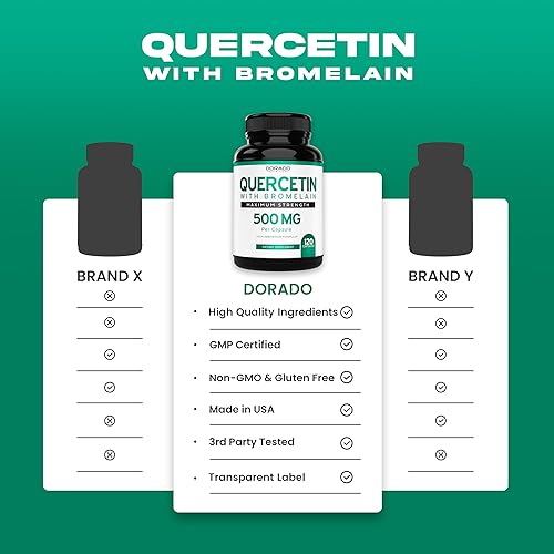 Miniatura 4 de Quercetina con bromelina 1,200 mg por porción (120 unidades) Cápsulas de salud inmunológica - Apoya las funciones inmunológicas saludables en