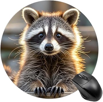 Mousepad Gaming Mouse Pads Small Non-Slip Rubber Mouse Mat Cute Raccoon Washable Waterproof Mousepad for Computer Laptop