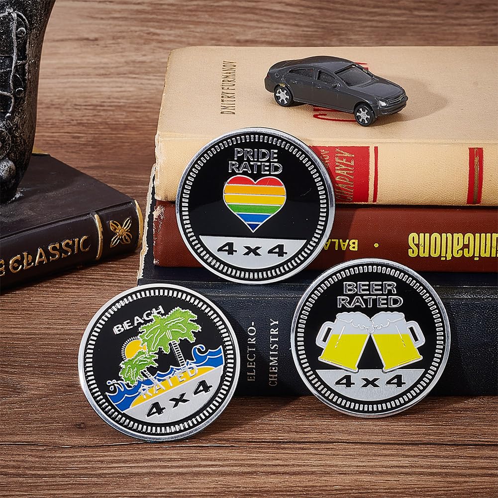Emblemi Auto 3D In Alluminio Autoadesivi - Decalcomania Stile Bussola E Montagna Per SUV, Auto, Camion, 3 Pezzi