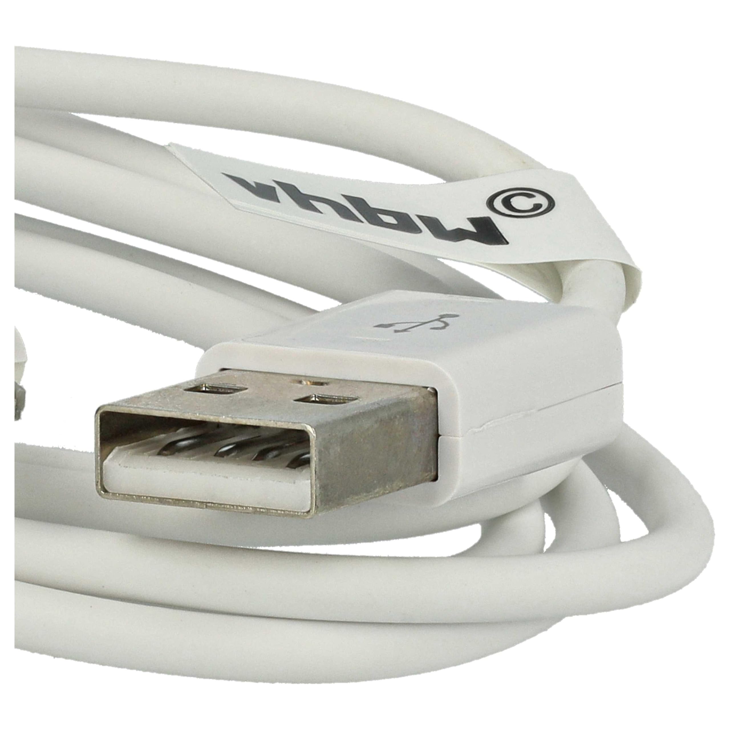vhbw Kabel USB do transmisji danych kompatybilny z Apple iPod Touch 3 generacji | A1318, Touch 4 gen. - A1367, Touch 2 generacji. - Odtwarzacz MP3 A1288, biały, 80 cm