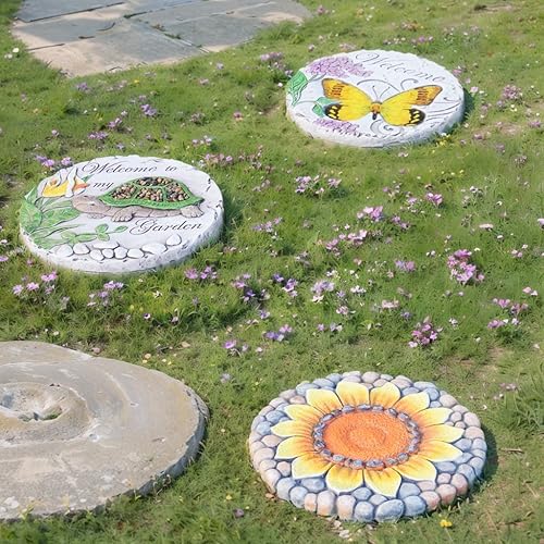 Miniatura 2 de Piedras de girasol - Adoquines de jardín al aire libre para pasarela - Piedras decorativas 9.5 x 9.5 x 0.7 pulgadas LC Lcdecohome