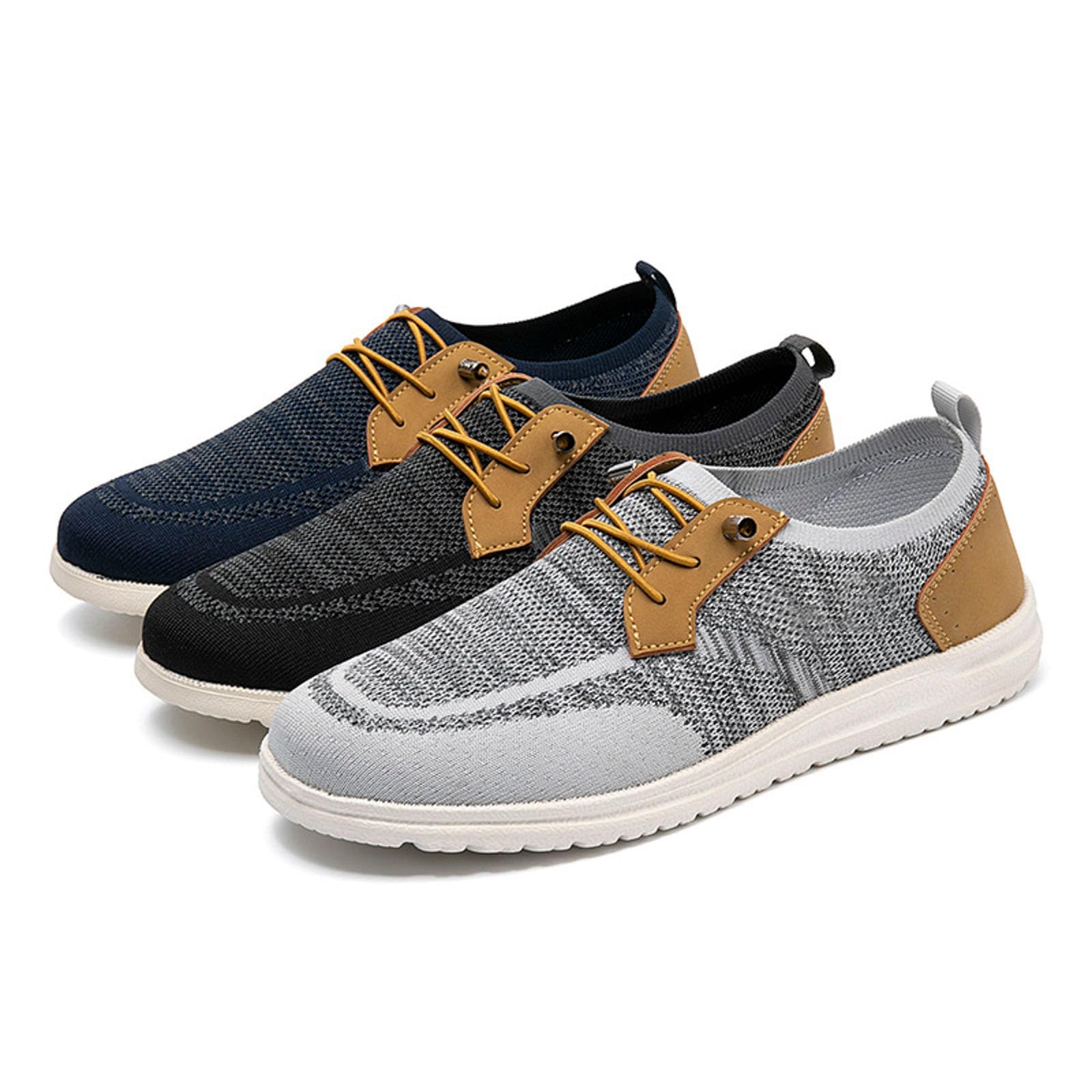 Bootsschuhe Herren Gummisohle Rahmengenäht Walkingschuhe Sommerschuhe Mokassins Laufschuhe Casual Große Größen Turnschuhe Freizeitschuhe